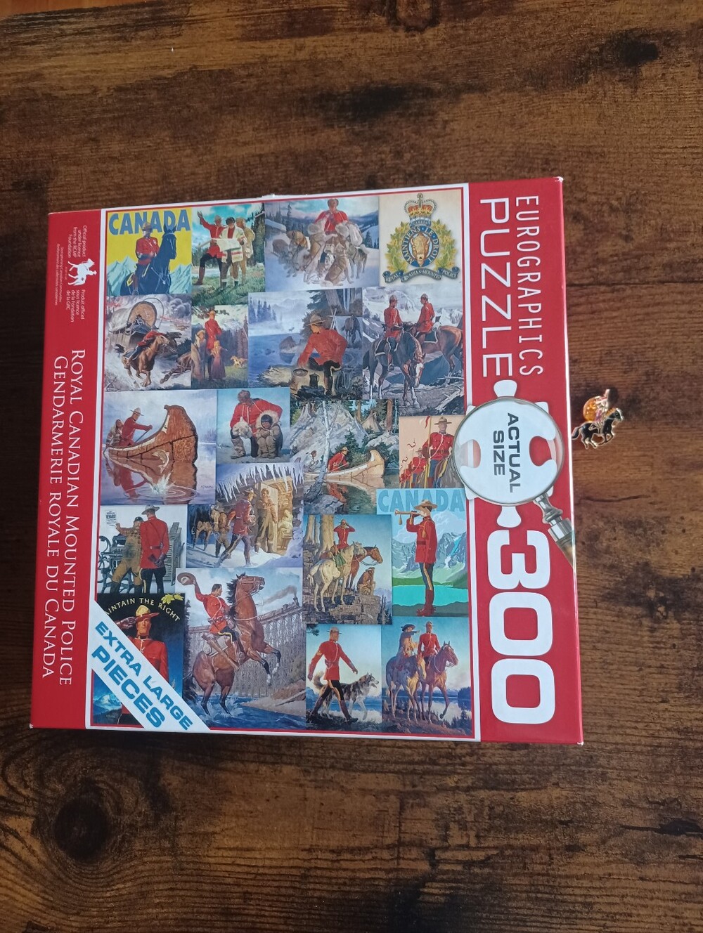 Royal Canadian Mounted Police RCMP Horse Lapel Pin & Eurographics 300 Pcs Puzzle